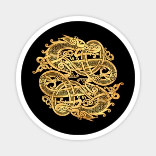 Gold Dragon Celtic Magnet